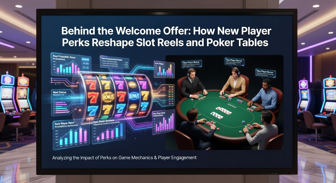 Vibrant slot machine reels spinning with bonus symbols overlayed by welcome offer icons, illustrating how new player perks integrate into gameplay
