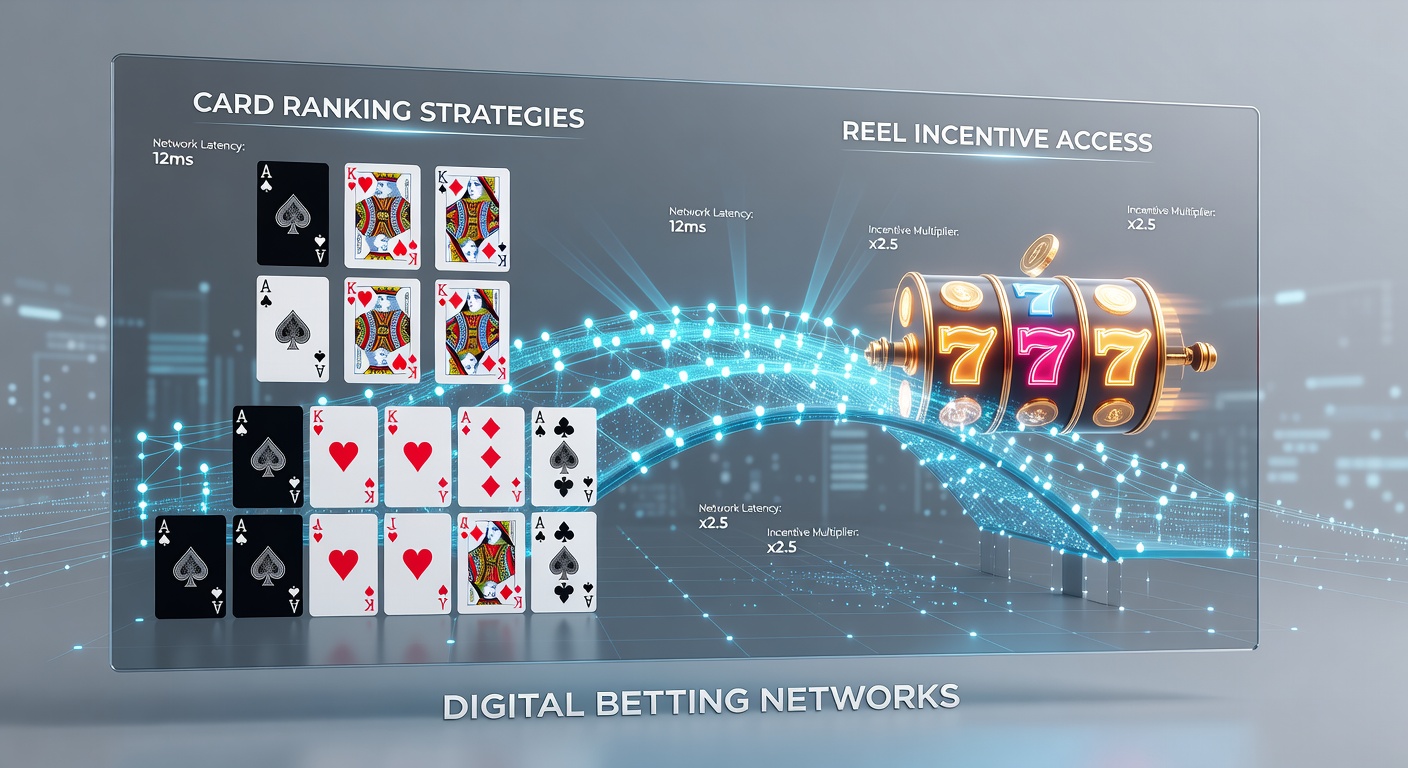 Network diagram illustrating data flow from poker card rankings to slot reel incentive activation points