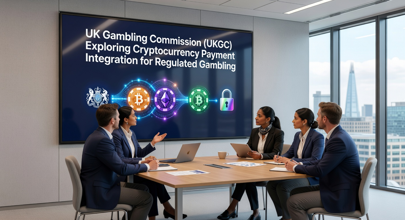 Digital cryptocurrency icons floating above a secure vault representing regulated gambling finance