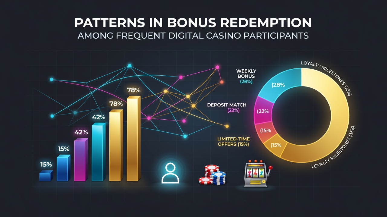 Chart showing bonus redemption patterns among frequent digital casino users over time