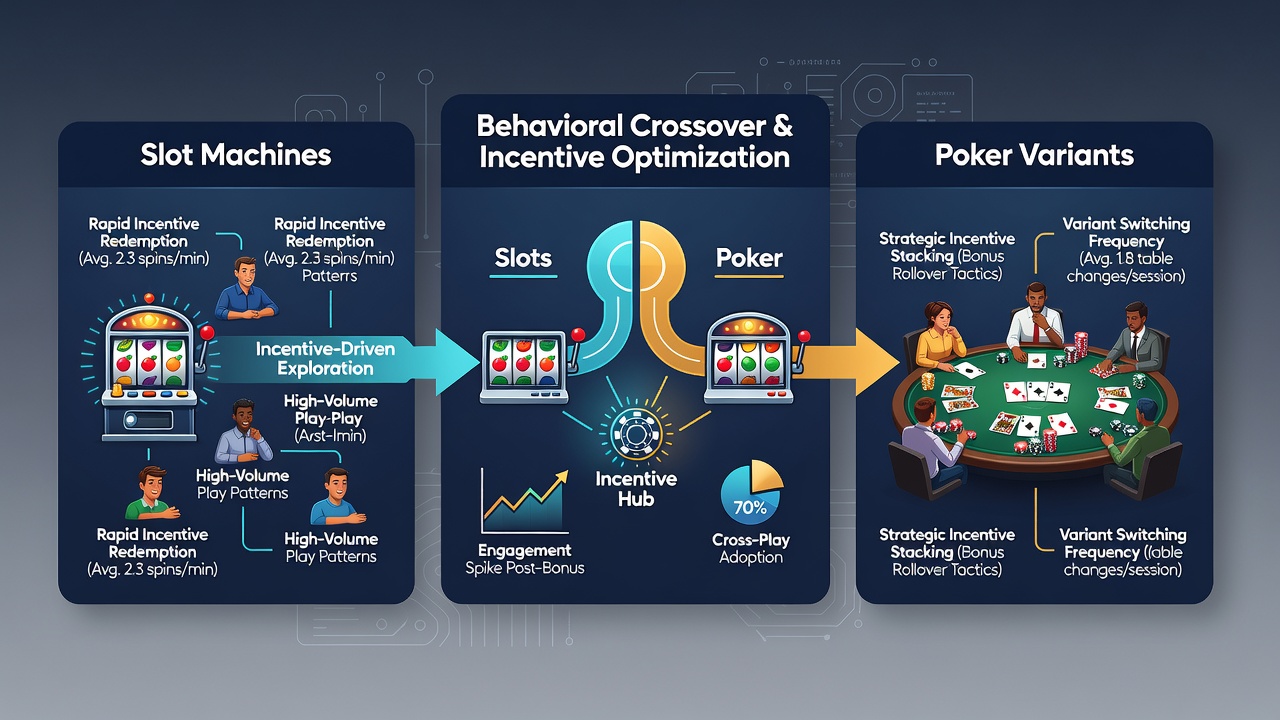 Data charts displaying player behavior patterns with casino incentives across slots and poker