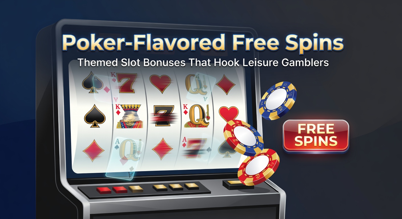Vibrant slot machine screen displaying poker-themed free spins with card symbols and jackpot counters glowing in neon lights