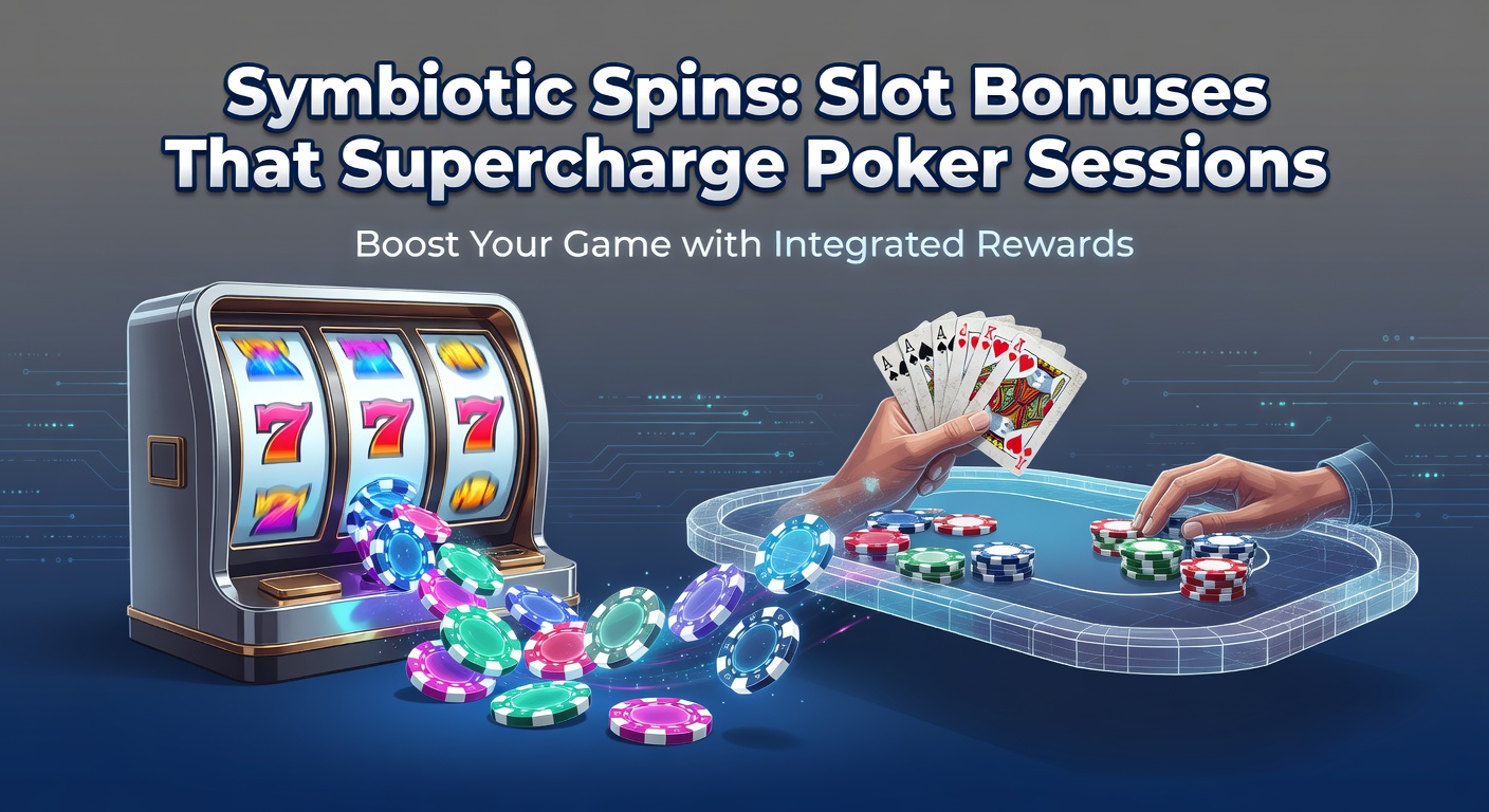 Vibrant casino floor showing slot machines and poker tables with glowing bonus overlays connecting the games