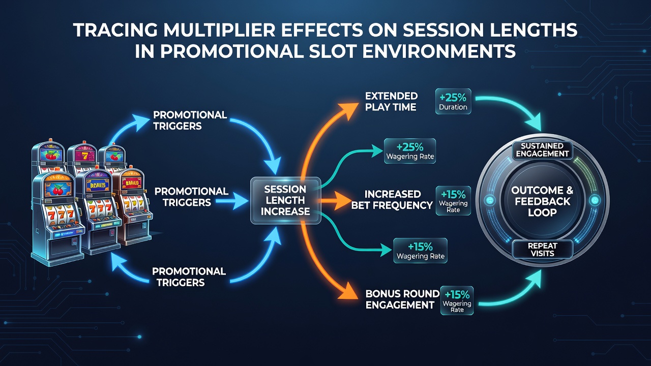 Graph comparing session lengths with and without multipliers in slot promotions